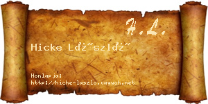 Hicke László névjegykártya